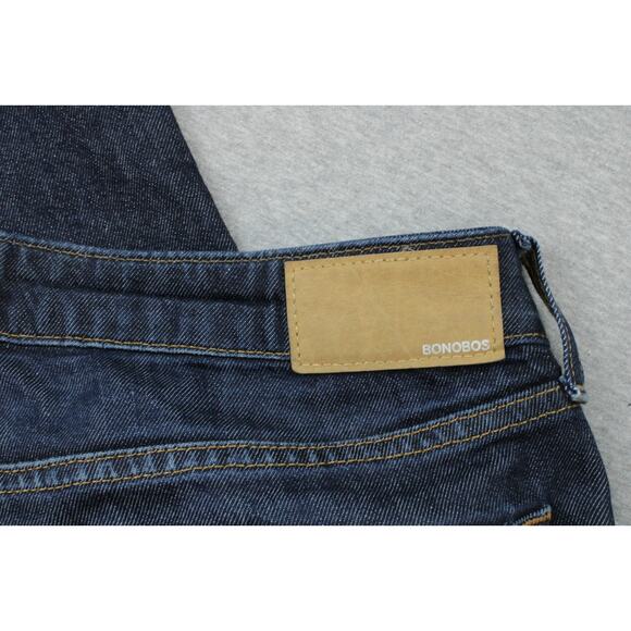 Bonobos Jeans Mens 33 x 32 Blue Cotton Blend Stretch Athletic Fit Dark Wash - Picture 6 of 8